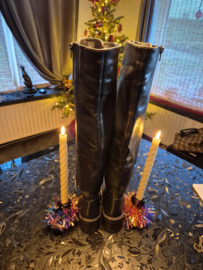 Zwarte Even&Odd overknee veterlaarzen