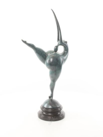 Modernistische danseres brons beeld