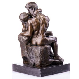 De Kus van Rodin brons beeld
