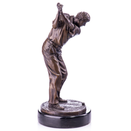 Golfspeler bronzen beeld