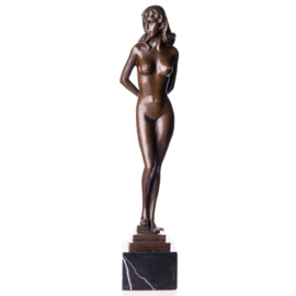 Naakte vrouw brons beeld