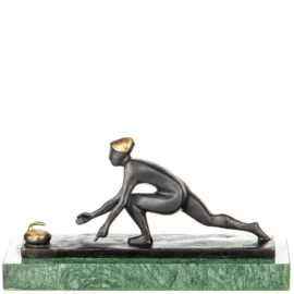 Bronzen curlingtrofeebeeld