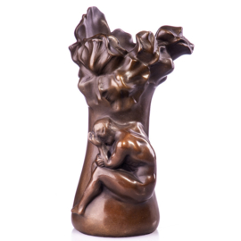 Jugendstil bronzen vazen man-vrouw