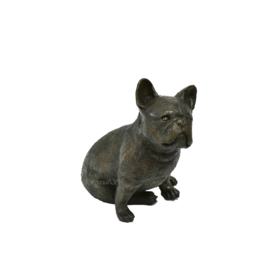 Franse buldog puppyhond bronzenbeeldje
