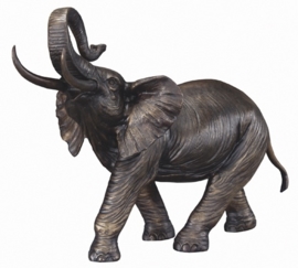 Bronzen trompetterende olifant beeld
