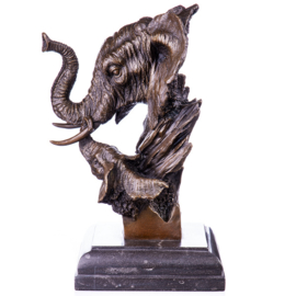 Olifantenkop bronzen beeld