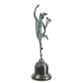 Mercurius Hermes brons beeld groen
