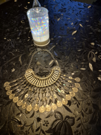 Vintage Boho muntenketting metaal