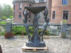 Vrouwen bronzen Art-Deco fontein