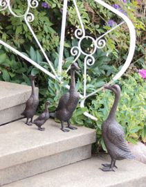 Eenden familie bronzen tuinbeelden