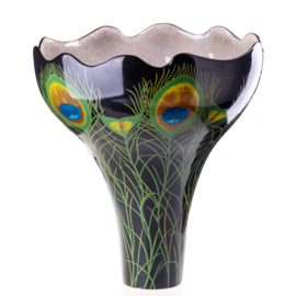 Porselein bronzen pauwvaas