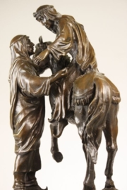 Bedouin echtpaar te paard brons beeld