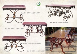 Smeedijzeren Franse slager tafels