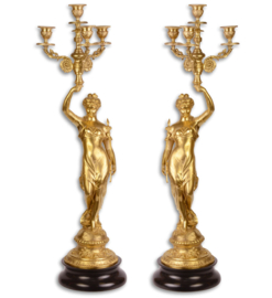 Empire goudbronzen kandelaars CL104