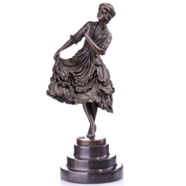 Elegante danseres bronzen beeld
