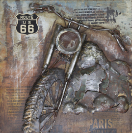 Route 66 schilderij motor 3D