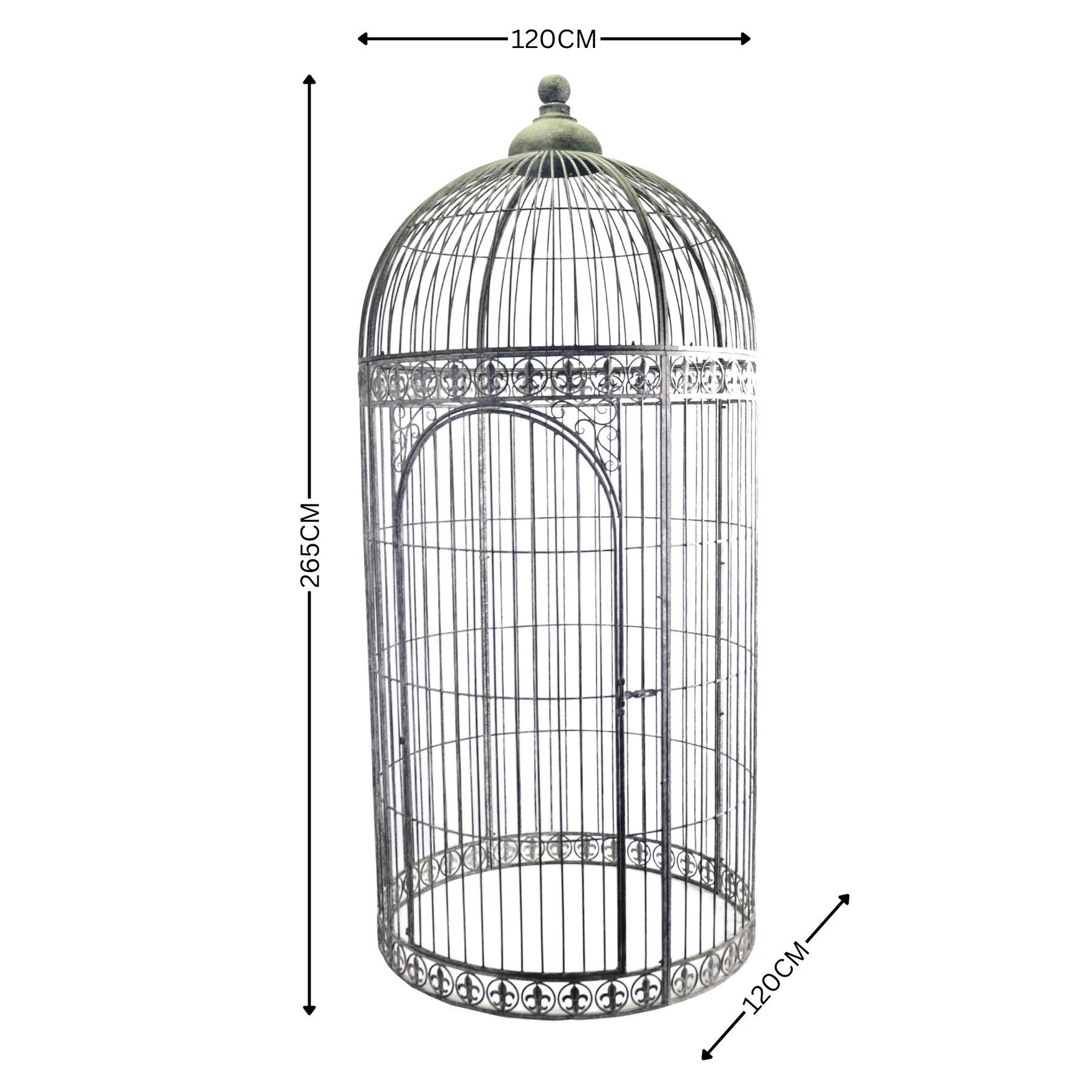 Grote smeedijzeren vogelkooi
