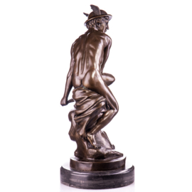 Zittend Mercurius bronzen beeld