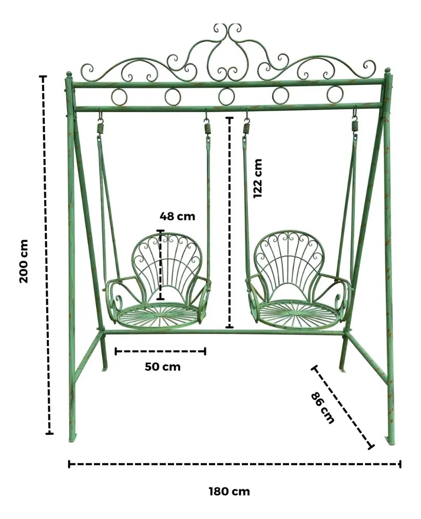 Schommel met twee hangende stoelen