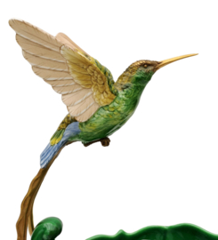 Kolibrie porselein bronzen schaal