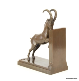 Steenbok bronzen boekensteun