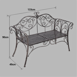 Tuinbankje in old grey metaal