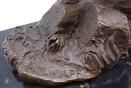 Bronzen beeld paard met ruiters