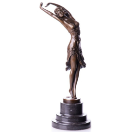 Bronzen art-deco buikdanseres beeld
