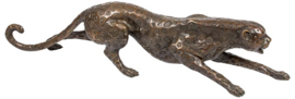 Bronzen sluipende luipaardbeeld