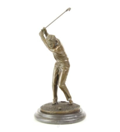 Afslaande golfspeler bronzen beeld