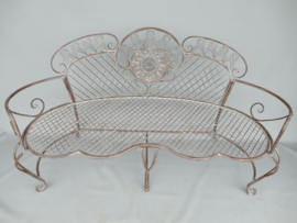 Nostalgisch halfrond tuinbankje