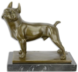 Franse buldog hond bronzenbeeld