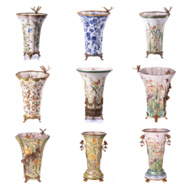 Porselein met bronzen decoraties
