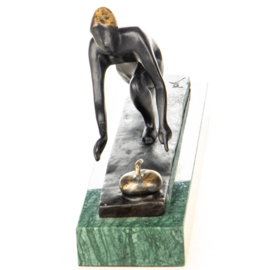 Bronzen curlingtrofeebeeld