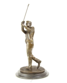 Bronzen golfspeler beeld