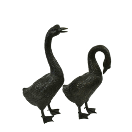 Ganzenkoppel bronzen beelden