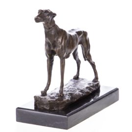 Hazewind whippet hond bronsbeeld