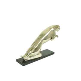 Jaguar Art Deco zilver bronzen beeld