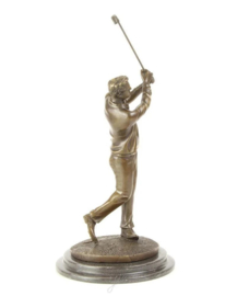 Bronzen golfspeler beeld