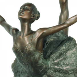 Bronzen beeld arabesk danseres