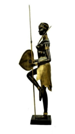 Masai vrouw groot bronzen beeld