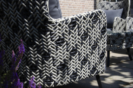 Wicker Fifties lounge set zwart wit