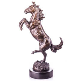 Steigerend paard bronzen beeld