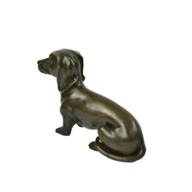 Teckel hond bronzen beeld