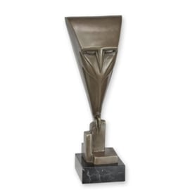 Kubistische bronzen uil