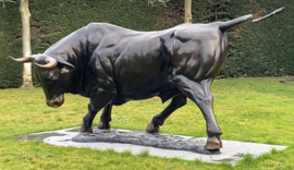 Supergrote aanvallende bronzen stier