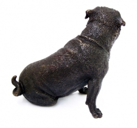 Bronzen zittend buldog puppy hond beeld