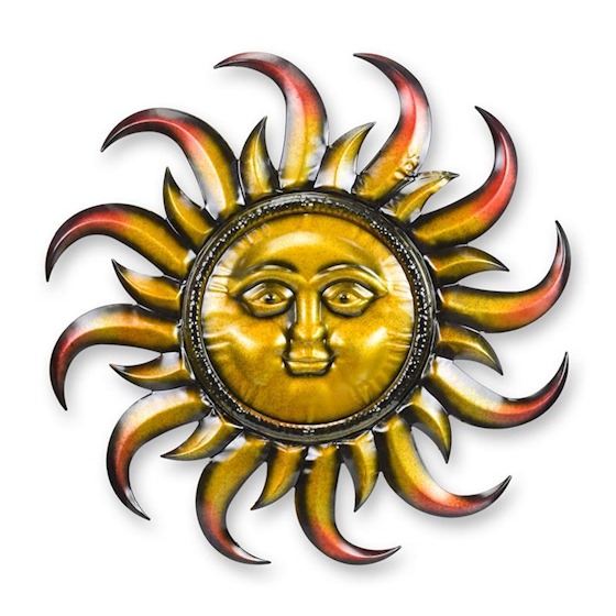 Grote smeedijzeren zon tuindecoratie