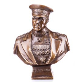 Bronzen buste van maarschalk Zhukov