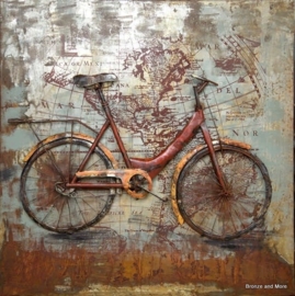 3D metalen fiets schilderij